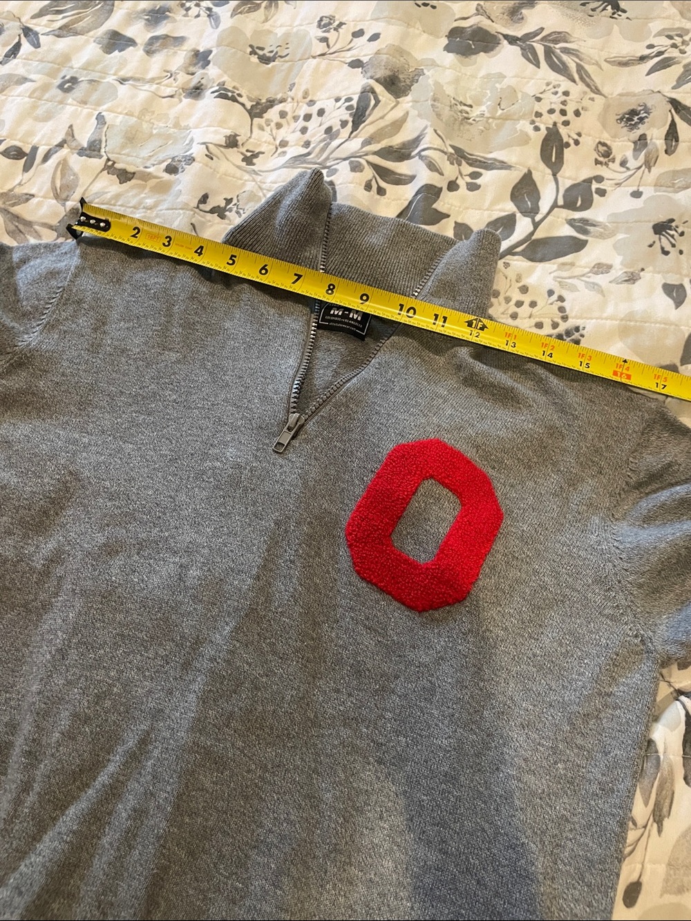 THE Ohio State University-Gray Zip-Up Sweater with Red Accent by M-M - Picture 11 of 13